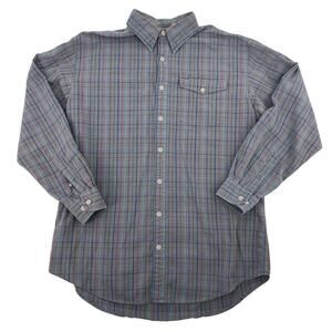 L.L. Bean Vintage 100% Cotton Button Down Shirt Long Sleeve 80s Large Tall